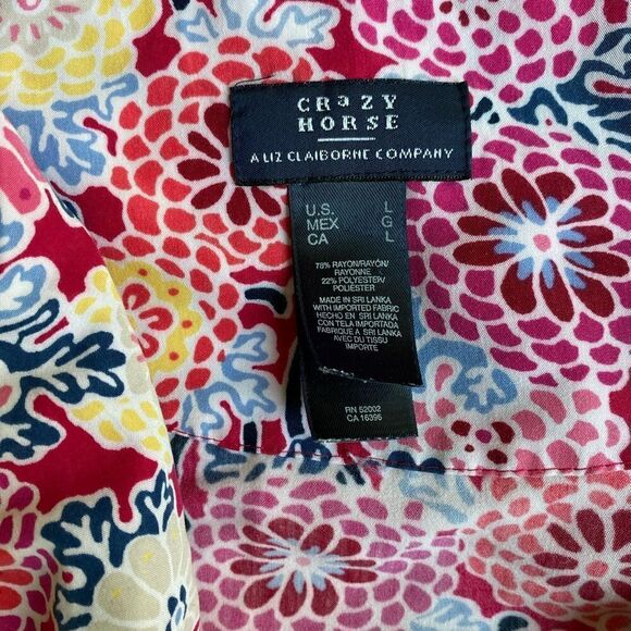 Crazy Horse Floral Blouse Vintage Size Large - Picture 5 of 5